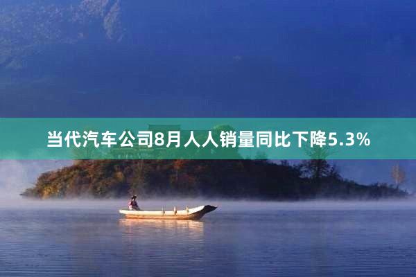 当代汽车公司8月人人销量同比下降5.3%